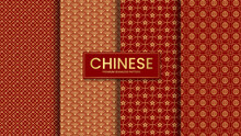 Chinese New Year Luxury Premium Seamless Pattern Set Vector Illustration