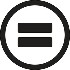 Poster - Equal icon . Equation sign in a circle isolated on white background