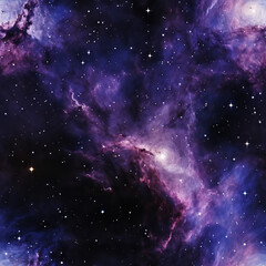 Wall Mural - Watercolor galaxy space cosmic repeat pattern