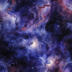 Wall Mural - Watercolor galaxy space cosmic repeat pattern