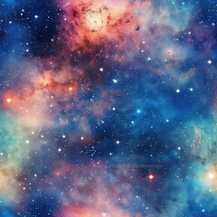 watercolor galaxy space cosmic repeat pattern