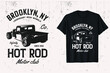 Hotrod Vintage Truck Brooklyn Custom Vector T-shirt Design. hotrod car t-shirt design. black & white.