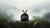 illustration of an adult panda bear