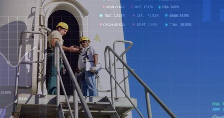 Poster - Animation of financial data processing over diverse engineers by wind turbine