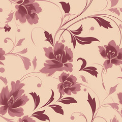 India floral folk art repeat pattern