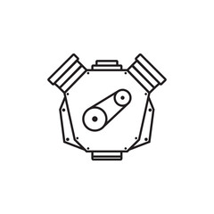 Poster - car engine icon vector