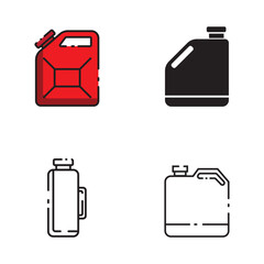 Wall Mural - jerry can icon set vector