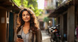© Desyta - smiling Indian woman walking in the city