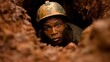 A young man looks for copper standing in a pit on December 13, 2005 in Ruashi mine about 20 kilometers outside Lubumbashi, Congo, DRC.
