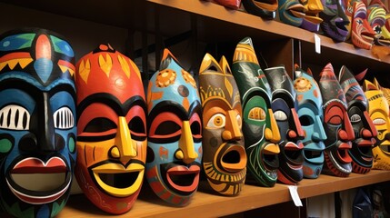 Wall Mural - Buso masks at Mohacs.
