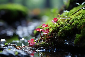 Poster - rain drops on a branch