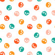 Seamless pattern with colorful skull