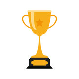 Fototapeta Tematy - Golden trophy vector isolated icon.  Champion trophy cup. Editable vector. 
