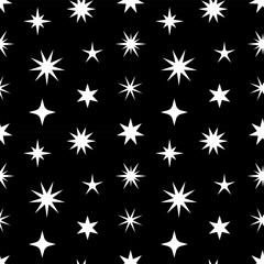 Wall Mural - vector seamless pattern of futuristic sparkle stars. abstract print. seamless pattern with star shap