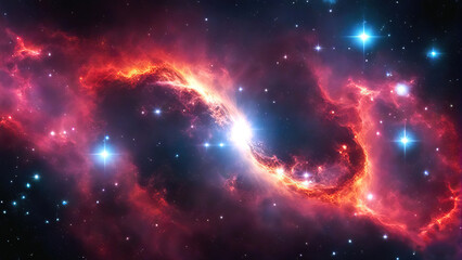 Wall Mural - abstract background with nebulas stars and galactics, science fiction cosmic wallpaper.