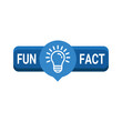 Fun Fact vector template post with idea bulb light icon sticker for social media background, quick tips blank template fyi modern graphic label vector