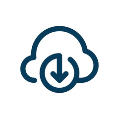 Poster - download from the cloud line icon editable vector