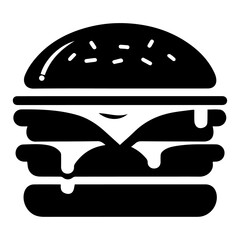 Wall Mural - Burger vector silhouette illustration, Burger Food vector, Restaurant Burger silhouette illustration black color