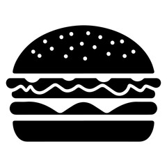 Wall Mural - Burger vector silhouette illustration, Burger Food vector, Restaurant Burger silhouette illustration black color