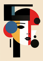 Abstract woman illustration modern graphic face style portrait art beauty design black fashion 