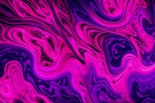 Neon Pink And Purple Liquids Swirling In An Ever-changing Abstract Pattern