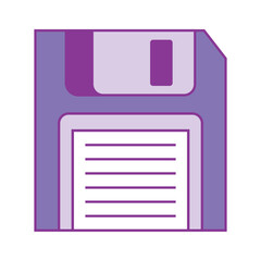 Wall Mural - Floppy disk icon y2k style. Old computer aesthetic. Vector illustration