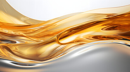 Wall Mural - golden liquid flowing metal. Generative Ai.