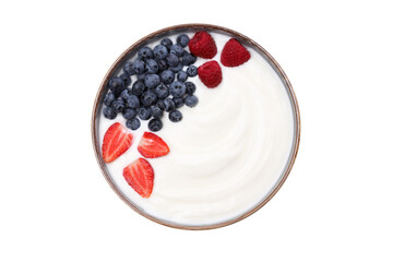 Sticker - PNG,yogurt with fruit, isolated on white background