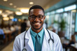 © kiatipol - young African American male doctor smiling at the hospital
