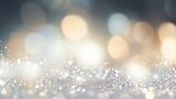 Fototapeta  - Abstract blur background of abstract glitter lights. silver and white,background for graphics