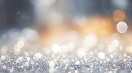 Poster - Abstract blur background of abstract glitter lights. silver and white.