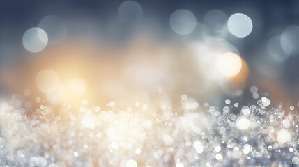 Poster - Abstract blur background of abstract glitter lights. silver and white,background for graphics