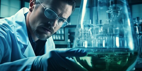 Wall Mural - Portrait of a scientist laboratory worker