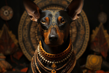 Aufkleber - A photograph of a Doberman in a protective stance, underscoring its role as a vigilant and dedicated guardian. 