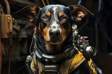 Aufkleber - A photograph of a Doberman in a protective stance, underscoring its role as a vigilant and dedicated guardian. 