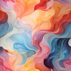 Aufkleber - abstract pc desktop background with soft waves and lines in pastel colors. 