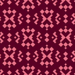 Seamless pattern with geometric motifs in 2 colors