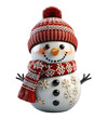 © CassiOpeiaZz - Cute snowman christmas hat scarf xmas isolated cutout on transparent background. PNG file. for product presentation. banner, poster, card, t shirt, sticker