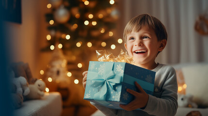 The child rejoices at the gift