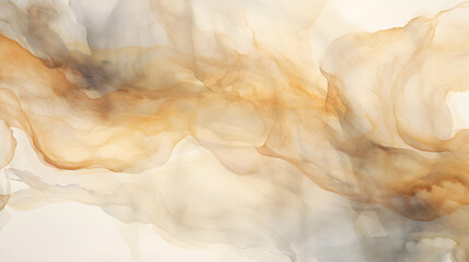 Wall Mural - Beige, gold, ink watercolor smoke flow stain texture marble. generative AI.