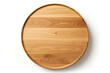 Oval wooden tray with natural grain patterns on a white background. Kitchen eco utility concept