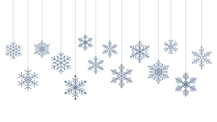 Wall Mural - christmas hanging snowflake isolated on white background, vector illustration for winter holiday ban