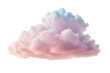 a high quality stock photograph of a single Fantasy soft pastel cloud isolated on a white background