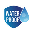 Waterproof label or waterproof symbol vector isolated. Waterproof label for product packaging design element.