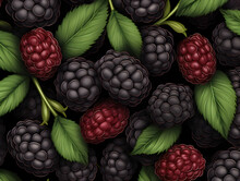 Illustration Background With Delicious Ripe Blackberries 