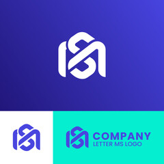 MS,SM,M,S initials logo for company and brand 