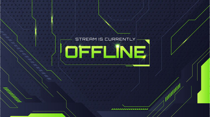 Wall Mural - futuristic offline Twitch banner. Suitable for gamers, streamers etc.