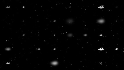 Poster - Template animation of evenly spaced vise symbols of different sizes and opacity. Animation of transparency and size. Seamless looped 4k animation on black background with stars