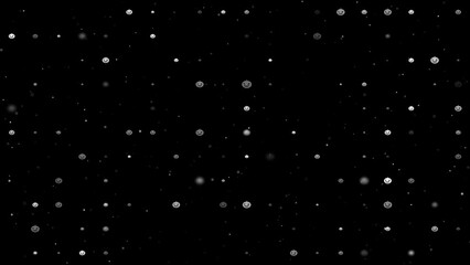 Poster - Template animation of evenly spaced halloween pumpkin symbols of different sizes and opacity. Animation of transparency and size. Seamless looped 4k animation on black background with stars