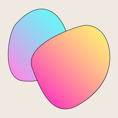 Poster - Gradient Abstract Flexible Round Irregular Shape Minimalist Simple Silhouette Symbol Icon Poster Print Background Template